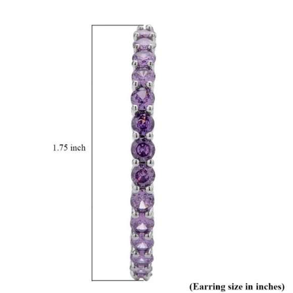 AAA Simulated Purple Diamond Inside Out Earrings in Silvertone. NIB - Picture 3 of 11